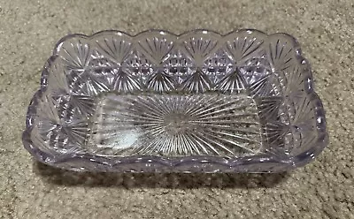 Buy Antique Light Purple Glass Rectangle Serving Dish - 8  X 5  X 2  - 1920-30's • 18.59£