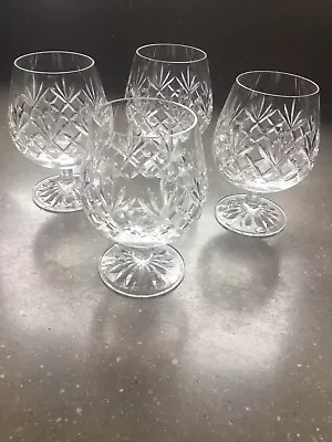 Buy Edinburgh Hand Cut Lead Crystal Brandy Glasses 4 • 15£