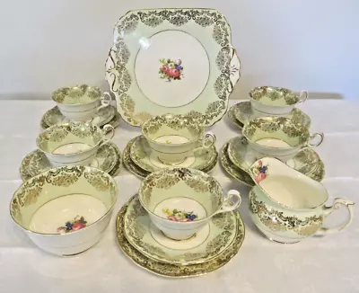 Buy BEAUTIFUL 1920s FOLEY E.BRAIN 21 PIECE TEASET CABINET CUPS EXCELLENT CONDITION • 75£