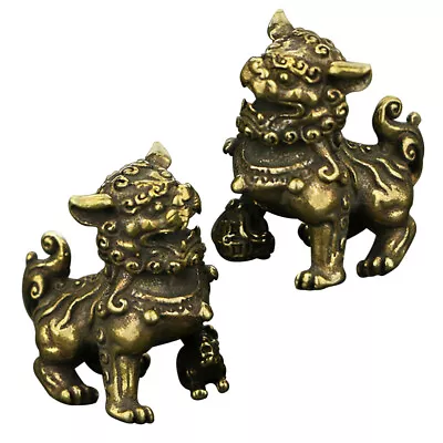 Buy  Chinese Dogs Ornaments Pure Copper Lion Tabletop Perfect Decoration Brass • 10.69£
