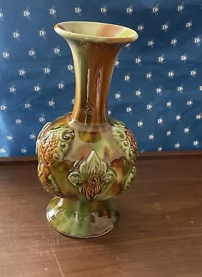Buy Antique Majolica Vase  Beautifully Decorated And Glaze (As Signed) H 20cm • 120£