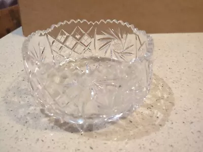 Buy Vintage Cut Crystal Glass Fruit Trifle Bowl Heavy A301 • 6.99£
