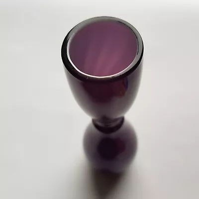 Buy 1960s Swedish Art Glass Vase Purple Spiral Cased White Sweden Nordic Design 20cm • 32.95£