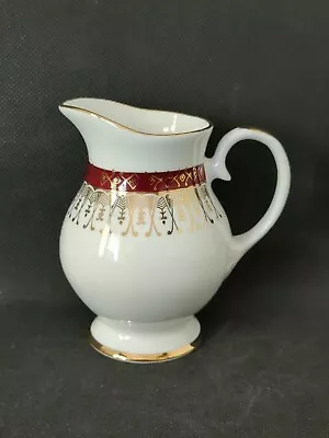 Buy Vintage Royal Grafton Fine Bone China Milk Jug  MAJESTIC -White/Burgundy/Gold. • 9.95£