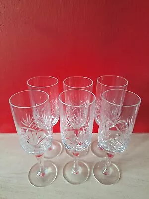 Buy 6 Vintage Cut Crystal Wine/champagne Flutes 17cm Tall. • 18.99£