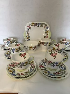 Buy Vintage Shelley Bone China Tea Set In Pattern Hedgerow - 21 Pieces -Stunning Set • 160£