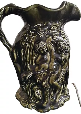 Buy Vintage, P & K 'Eden' Water Jug, 2O0mm High Green Treacle Glaze. Made In Englan. • 10.99£