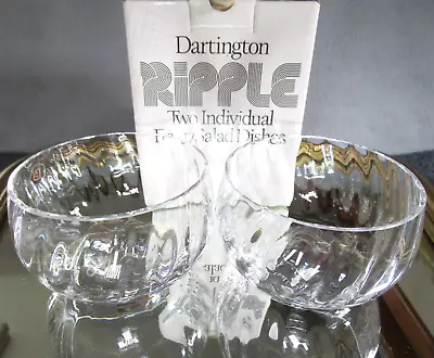 Buy 2 Lovely Vintage New Dartington Ripple Crystal Frank Thrower Fruit Salad Dishes • 8.95£