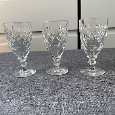 Buy Three Crystal Cut Sherry Glasses Royal Doulton • 18£