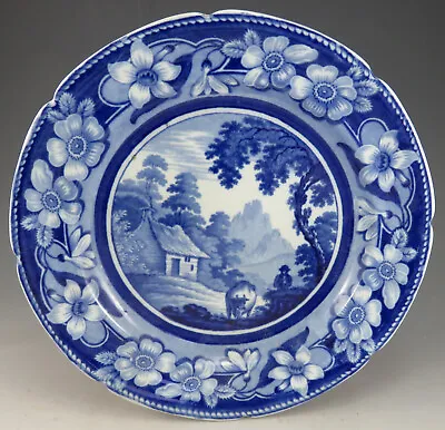 Buy Antique Pottery Pearlware Blue Transfer Ridgway Cowman Pattern Side Plate 1820 • 41£