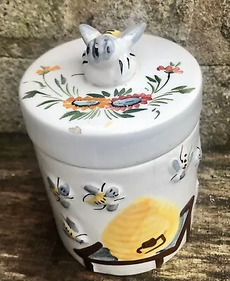 Buy 5  Italian Ceramic Pottery Canister/Jar With Lid Hand Painted 3D Bees Beehive • 10£