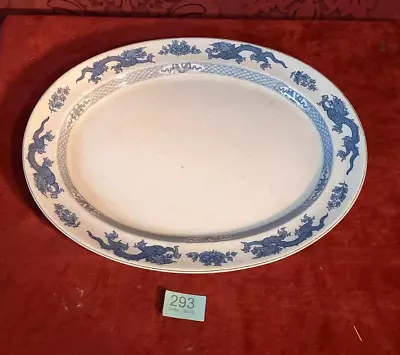 Buy Antique Booths Silicon China Blue Dragon Platter Large 16” Asian Design • 11.99£