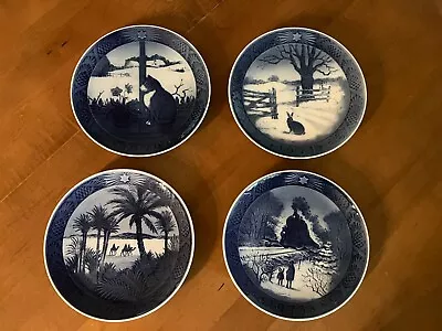 Buy Set Of 4 Royal Copenhagen Blue Christmas Plates 1970, 1971, 1972, 1973 Kai Lange • 12.07£