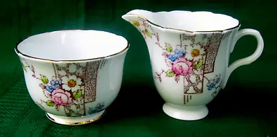 Buy Melba Bone China Creamer & Sugar Bowl - Rose Pattern • 11.14£