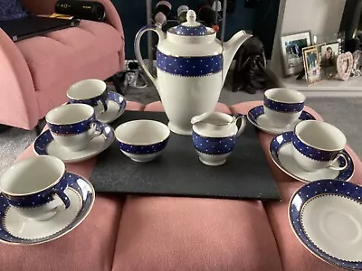 Buy Vintage - RIDGWAY 14 Piece Tea Set - Conway Blue & White - Excellent Condition • 29.99£