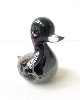 Buy Langham Glass Duck Very Cute Grey & Brown 10.5cm Tall Very Good Condition • 25.95£