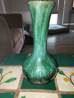 Buy Vintage Blue Mountain Pottery 9  Vase Canada Blue Green Drip Glaze Redware • 9.44£