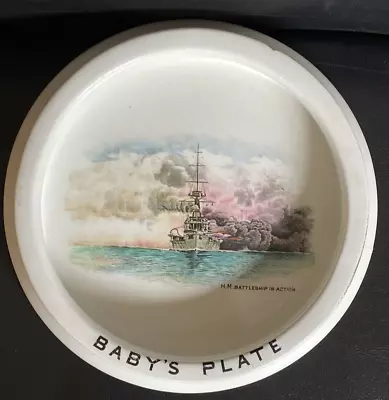Buy Shelley Children’s Nursery Ware Baby’s Bowl Dish Features A HM Battleship • 14.95£