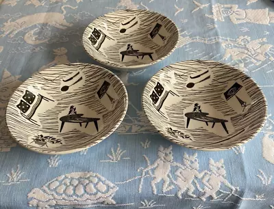 Buy 3 X  CEREAL DISHES HOMEMAKER BY RIDGEWAY POTTERIES EXCELLENT VINTAGE CONDITION. • 24.99£