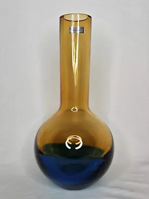Buy Waterford Evolution Crystal Amber & Blue Turquoise Fade Swirl Art Vase 12  Tall • 51.26£