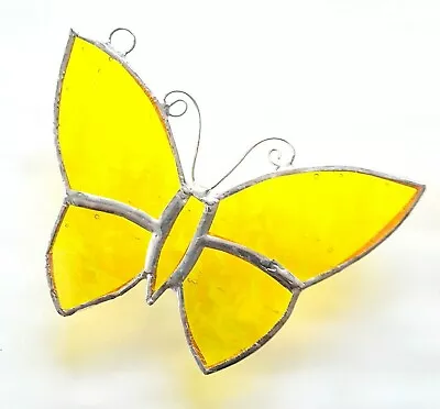 Buy Yellow Garden Butterfly Stained Glass Window Hanging Suncatcher Handmade • 14.95£