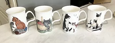 Buy Vintage 1989 Roy Kirkham Cat/Kitten Lovers Bone China Coffee Mugs • 14.99£