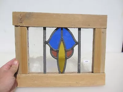 Buy Antique Stained Glass Window Panel Vintage Old Wooden Art Deco  10 X7.5  • 28£