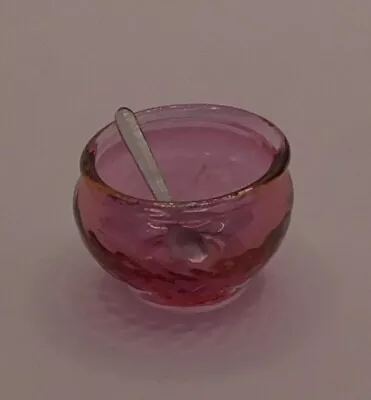 Buy 1 :12 Scale Dolls House Real Glass Cranberry Sugar Bowl With Spoon  GC68 • 7.90£