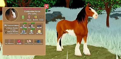 Buy 🖤Obsidian Chestnut Sabino Clydesdale IUH🖤| Wild Horse Islands| Roblox • 310.64£