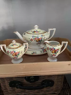 Buy Vintage Crown Ducal Tea Service Set, Teapot, Stand, Cream Jug, Lidded Sugar Bowl • 20£