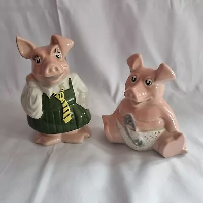 Buy Wade NatWest Baby Pig Woody And School Girl Annabelle Money Boxes Collectable • 24.99£
