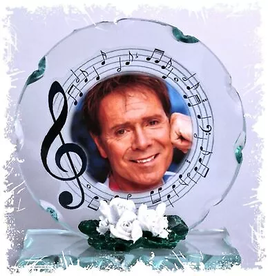 Buy Cliff Richard White Roses Cut Glass Round Plaque Design Limited Edition #1 • 29.99£