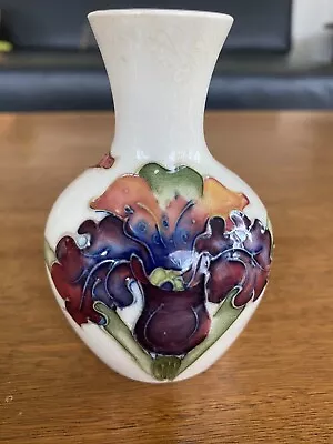 Buy Vintage Moorcroft Pottery Iris Mini Bud Vase 3.75”  Made In England 1950’s • 54.05£