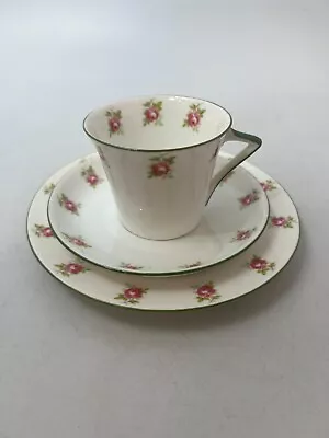 Buy Tuscan China England Teacup Saucer Plate 3x Pink Rose Bug Green Cute Cottage #RA • 7.57£