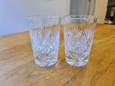 Buy Set Of 2 Crystal  Whiskey Glasses / Tumblers - Thomas Webb 'St Andrews'. (Set 1) • 24.99£