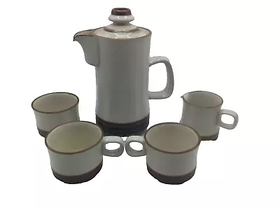 Buy Denby Stoneware Brown Potters Wheel Vintage Coffee Set Pot Jug Bowl Cups 1970's • 17.99£