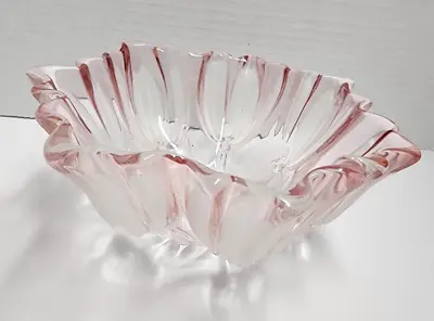 Buy Pink Satin Etched Tulip Walther Special Occasion Glass Bowl Vintage • 17.68£