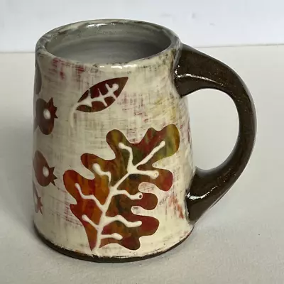 Buy Amy Irish Studio Pottery Mug Autumn Leaves Handmade Functional Art Ceramics OOAK • 51.26£