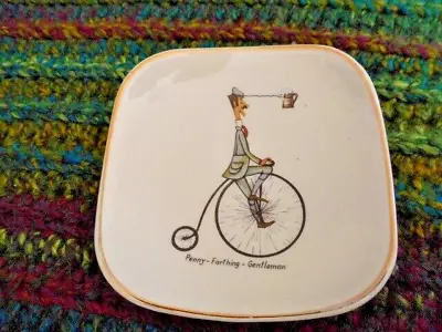 Buy Sandland Ware Saucer Ashtray Penny Farthing BEER Gentleman 4  10cm Across • 9.25£