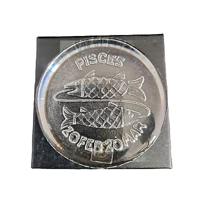 Buy Dartington Crystal Glass Pisces Zodiac Paperweight Horoscope Round F. Thrower • 4.99£