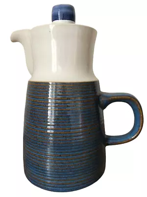 Buy Vintage Denby/Langley Chatsworth Blue White Stoneware Coffee Pot 21cm 1970 • 10.99£