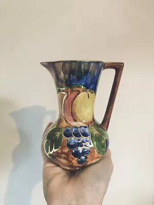 Buy Old Court Ware Lustre Jug Vase Vintage Fruit Hand Painted Ceramic  • 11.75£