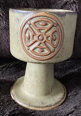 Buy Tremar Pottery Vintage C1970s  Goblet, Celtic Design, Hand Thrown. 12.5 Cm • 4.99£