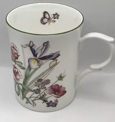 Buy Staffordshire KINGSBURY Fine Bone China Mug With Iris Butterfly Floral Flowers • 12£
