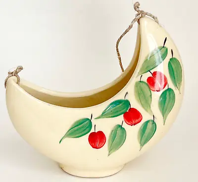 Buy Vintage Mid Century Wall Pocket Hanging Vase Apples And Leaves • 16.77£