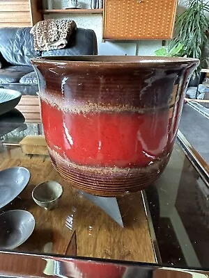 Buy Vintage 1970s West German Pottery Planter / Plant Pot 807 - 17 In Brown And Red • 23.50£