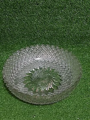 Buy Vintage Pressed Cut Glass Fruit Bowl Serving Bowl Salad Bowl Jelly Mold 24cm Dia • 12.99£