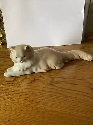 Buy Lladro Nao Angora Cat Lying Down .lovely Slight Chip Off 1 Ear Not Noticeable • 3.50£