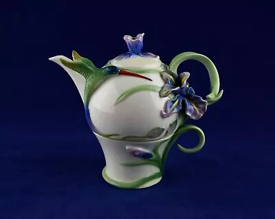 Buy FRANZ FZ00132 Long Tail Hummingbird & Iris Design Porcelain Tea For One - Teapot • 99.50£