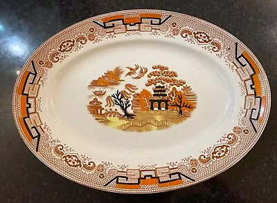 Buy Gibson & Sons Ltd, Burslem, England, Rare Orange Willow Pattern Serving Platter • 40£